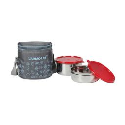 Varmora Executive Pink Stainless Steel Lunch Box - Set of 2-39