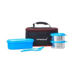 Varmora Duo Blue Stainless Steel Lunch Box - 240 ml-14