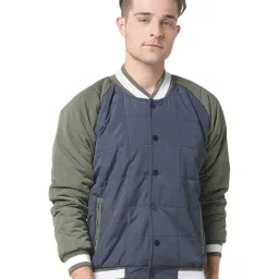Campus Sutra Blue Full Sleeves Mandarin Collar Jacket-28