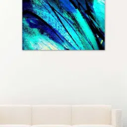 999store Blue & Black Abstract Canvas Painting-2