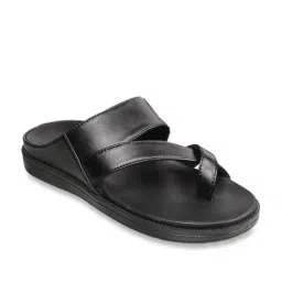Mochi Men's Black Cross Strap Sandals-picture-44