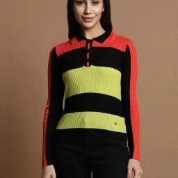 Allen Solly Multicolored Color-Block Sweater-19