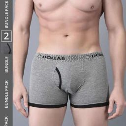 Dollar Bigboss Assorted Cotton Regular Fit Trunks - Pack Of 2-picture-29
