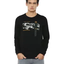 Louis Philippe Jeans Black Cotton Regular Fit Printed Sweatshirt-picture-48