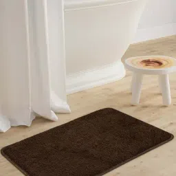 Saral Home Brown Cotton Anti-Skid Bathmat - Set of 1-image-6