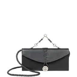 Hidesign Flower Child Black Textured Wallet for Women-11