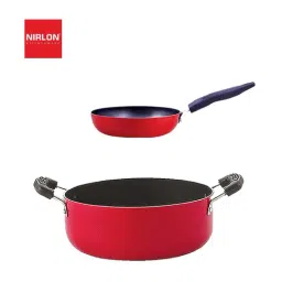 Nirlon Red Aluminium Non-Stick Kitchenware Cooking Utensil - Set of 2-image-22