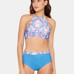 Coucou by Zivame Blue Printed Bikini Set-image-17