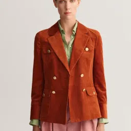 GANT Rust Full Sleeves Cotton Blazer-image-13