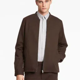 Lindbergh Brown Full Sleeves Mandarin Collar Jacket-picture-16