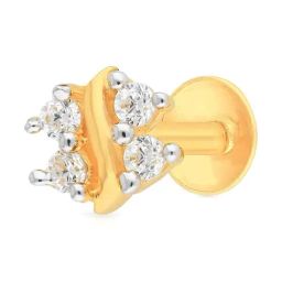 Malabar Gold and Diamonds 22k Gold Floral Nosepin for Women-image-59