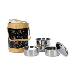 Varmora Cosmic Gold Stainless Steel Lunch Box - Set of 4-12