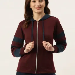 BRINNS Dark Brown & Teal Color-Block Hoodie-picture-40