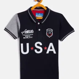 Duke Kids Navy Printed Polo T-Shirt-image-82