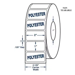 HQMS 2" X1" Non Tearable (Polyester Glossy) Thermal Transfer roll Labels with Adhesive (Pack of 1)-1000 Label image 2