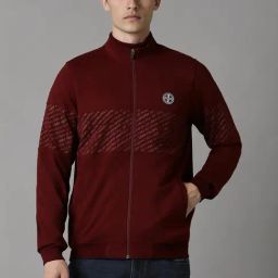 Louis Philippe Maroon Cotton Regular Fit Printed Jacket-picture-25