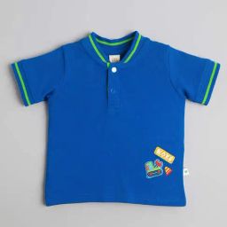Ed-A-Mamma Boys Blue Cotton Printed T-Shirt-image-25