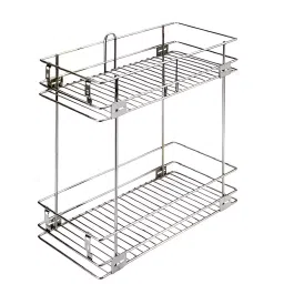 Everwin Gold Series Pullout Basket Stainless Steel 2 Shelf 4x20x17 inch with 6 mm Wire, Silver-25