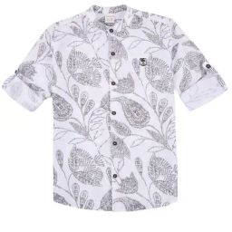 Cavio Boys Black Cotton Printed Comfort Fit Shirt-image-15