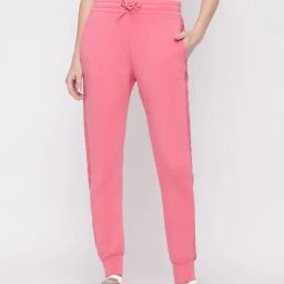 Guess Pink Solid Regular Fit Track Pants-picture-21