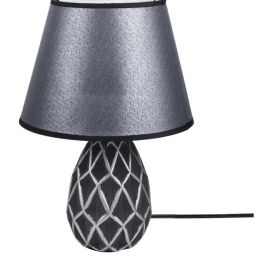 Tayhaa Dark Grey Plastic Table Lamp with Shade - Set of 1 image 2