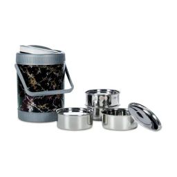 Varmora Cosmic Silver Stainless Steel Lunch Box - Set of 4-41