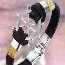 UNIVERSITY TRENDZ Men Leather Antique Wraparound Bracelet-image-56