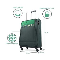 Aristocrat Commander Forest Green Solid Soft Medium Trolley Bag - 31 cm image 3