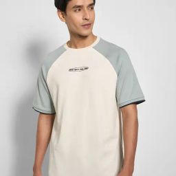 Ajile By Pantaloons White Relaxed Fit Colour Block T-Shirts-image-92