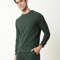 Rare Rabbit Green Cotton Regular Fit Solid Sweatshirt-image-66
