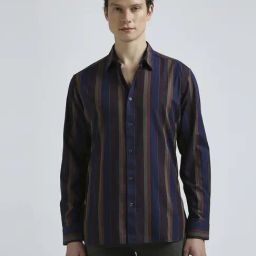 Pepe Jeans Navy Cotton Regular Fit Striped Shirt-image-50