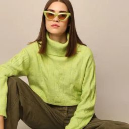 Only Green Self Design Pullover-picture-29