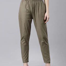TWIN BIRDS Olive Cotton Pants-image-47