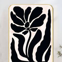 SAF Pink & Black Floral Printed Wall Art-17