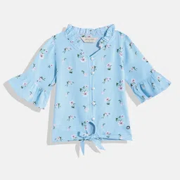 Gini and Jony Girls Floral Printed Tie-Up Detail Shirt Style Top-picture-22