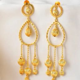 VOJ 18K Gold Plated Elegant Anti Tarnish Big Drop Earrings-picture-17
