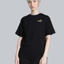Puma Black Cotton Plain Sports T-Shirt-image-90