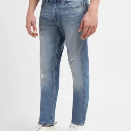 Levi's Blue Slim Tapered Fit Distressed Jeans-picture-8