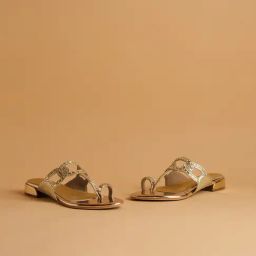 Eridani Women's Sona Gold Kolhapuri Sandals-picture-42