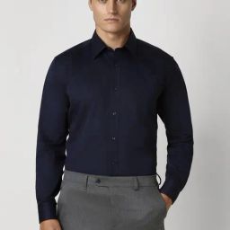 Van Heusen Navy Cotton Regular Fit Shirt-image-50