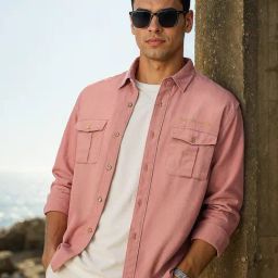 The Souled Store Pink Regular Fit Solid Shirt-image-69