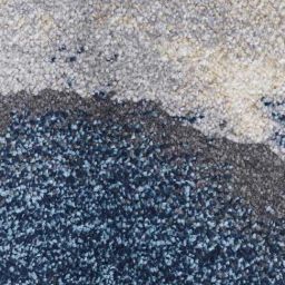 Obsessions Cream & Blue Polypropylene Abstract Anti-Static Floor Runner image 5