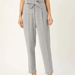 ZASTRAA Grey Checks Trousers-picture-1