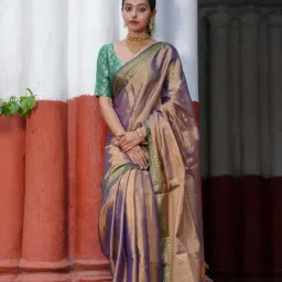 Suta Purple Cotton Zari Saree Without Blouse-picture-28
