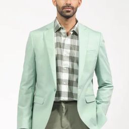 Rare Rabbit Green Tailored Fit Solid Blazer-image-21