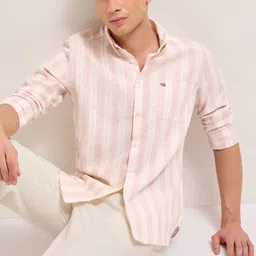 THE BEAR HOUSE Men Slim Fit Vertical Striped Button-Down Collar Casual Shirt-picture-13
