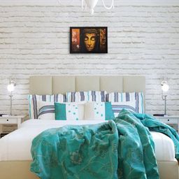 eCraftIndia Brown & Black Buddha UV Wall Art-image-40