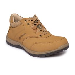 Red Chief Men Tan Brown Leather Sneakers-image-111