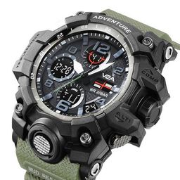 V2A Men Dial & Textured Straps Analogue and Digital Watch V2A-CS-1518-Green-01 image 4