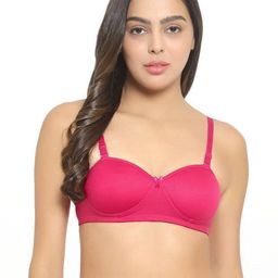 Women Cotton Green,Black,Pink Padded Non-Wired Lingerie Bra Sport wear Gym Crop Tank Top-image-94